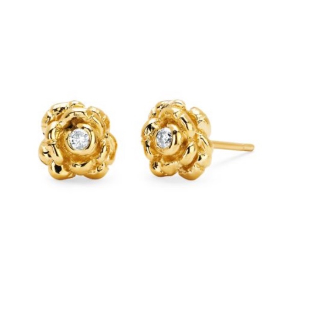 Rose bud diamond earrings